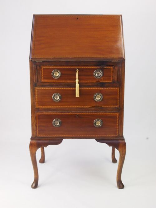 Small Antique Edwardian Mahogany Bureau