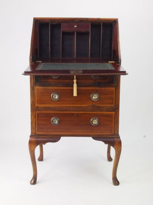 fig 1. Small Antique Edwardian Mahogany Bureau