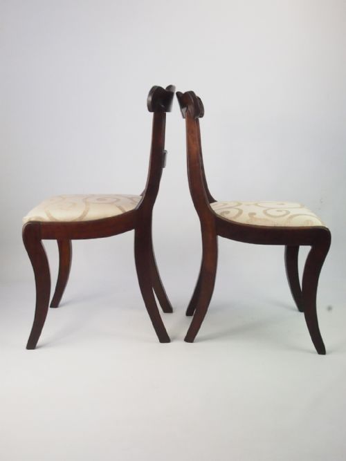 fig 1. Pair Antique Regency Mahogany Side Chairs