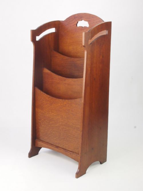 Antique Edwardian Arts and Crafts Newspaper Rack  Canterbury