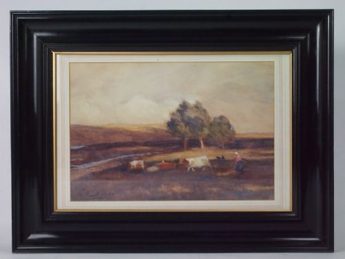 fig 1. Breezy Morning, Watercolour by Thomas Hunt (Scottish 1854-1929)