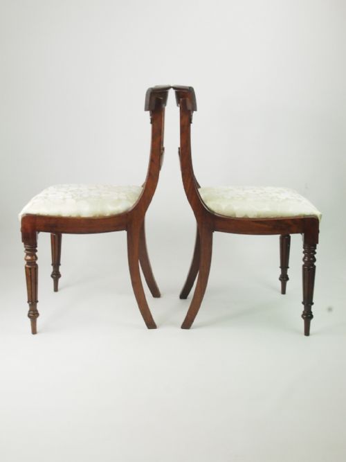 fig 1. Pair Antique Rosewood Side Chairs / Hall Chairs