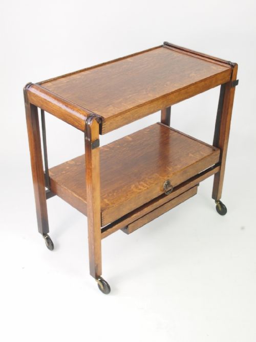 1930s Art Deco Metamorphic Oak Trolley
