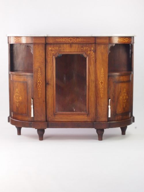 fig 1. Small Victorian Walnut Credenza Sideboard Chiffonier