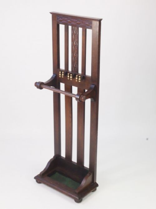 Antique Edwardian Snooker Cue Stand / Pool Cue Rack