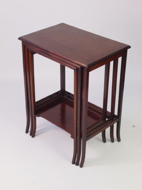 fig 1. Antique Edwardian Mahogany Nest of Tables