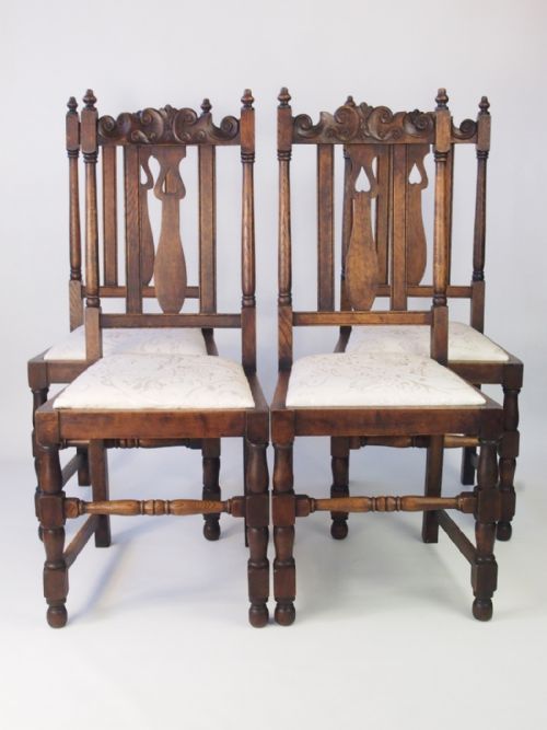 Set 4 Oak Dining Chairs