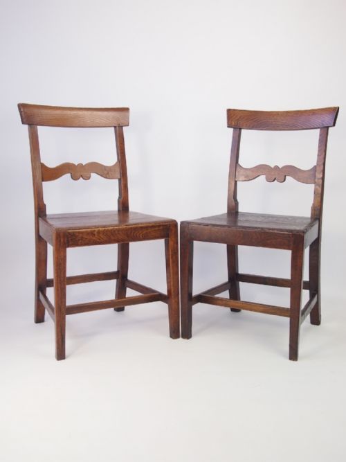 Pair 19th Century Elm & Oak Chairs