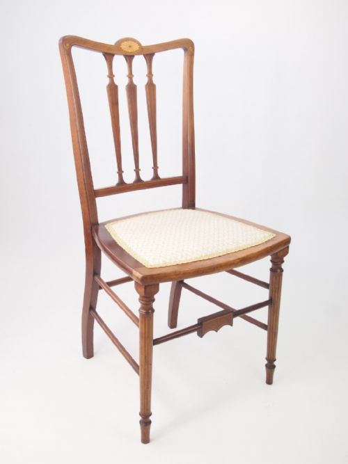 fig 1. Small Edwardian Mahogany and Satin Wood Inlaid Chair