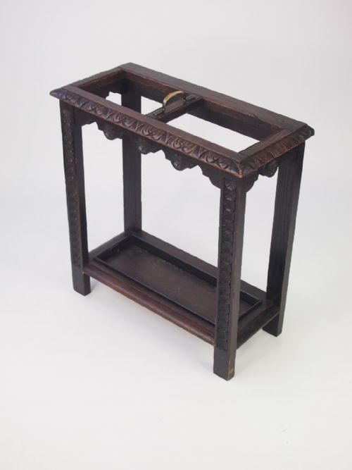 Victorian Carved Oak Stick Stand