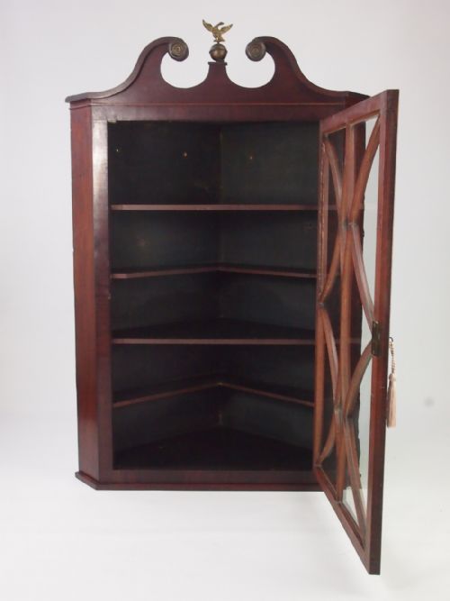 fig 1. Antique Georgian Mahogany Corner Cupboard
