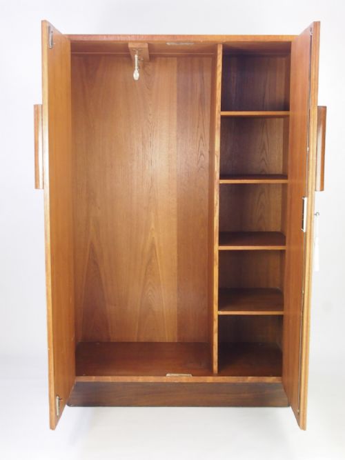 fig 1. Small Art Deco Oak Wardrobe with Makers Label
