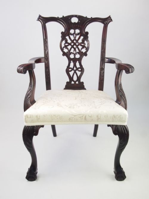 Antique Victorian Chippendale Revival Desk Chair