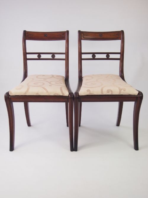 fig 1. Set 6 Antique Regency Mahogany Dining Chairs