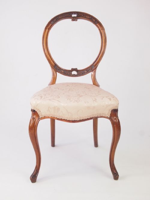 fig 1. Set 4 Victorian Walnut Balloon Back Chairs