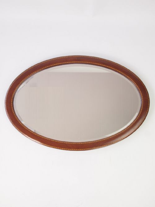 Edwardian Mahogany Oval Overmantle Mirror