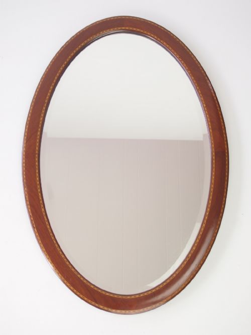 fig 1. Edwardian Mahogany Oval Overmantle mirror