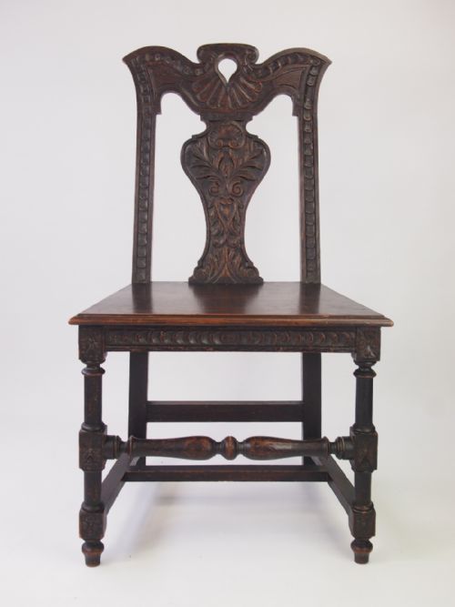 Victorian Gothic Revival Oak Hall Chair