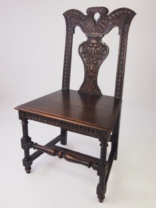 fig 1. Victorian Gothic Revival Oak Hall Chair