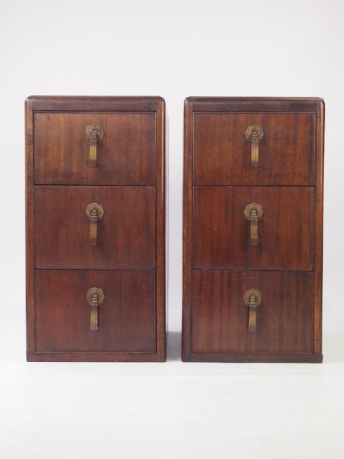 Pair Art Deco Bedside Drawers