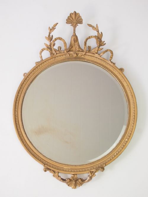 Antique Victorian Gesso Wall Mirror