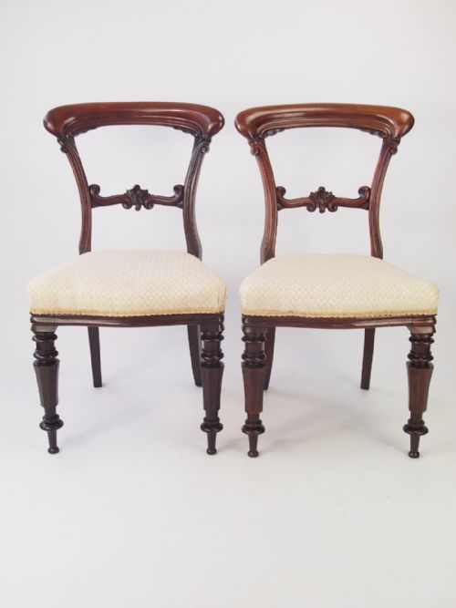 Pair Victorian Mahogany Side Chairs