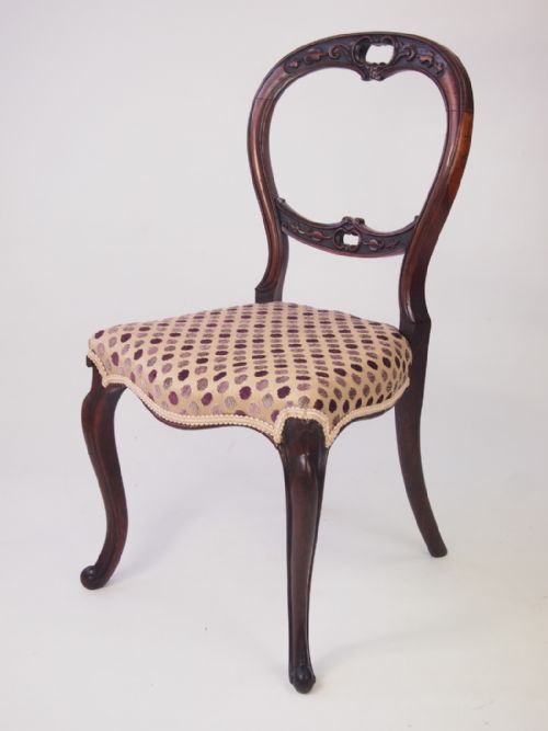 fig 1. Antique Victorian Rosewood Balloon Back Chair