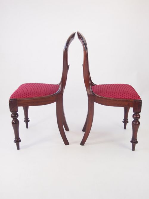 fig 1. Set Six Victorian Balloon Back Dining Chairs