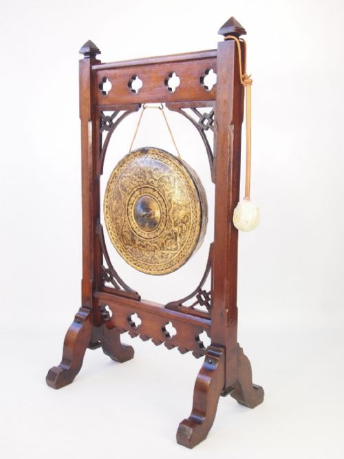 fig 1. Large Antique Aesthetic Movement Dinner Gong