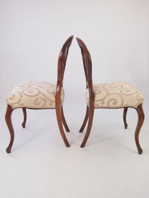 fig 1. Set 6 Victorian Rosewood Balloon Back Dining Chairs