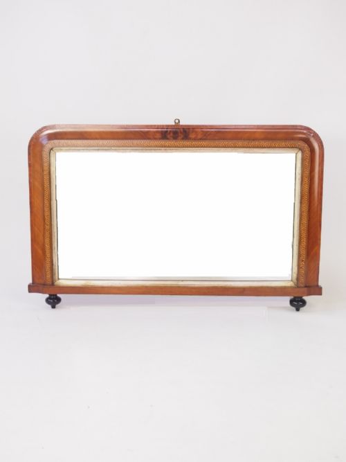 fig 1. Victorian Walnut & Marquetry Overmantel Mirror