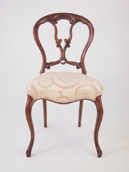 Antique Victorian Rosewood Balloon Back Chair