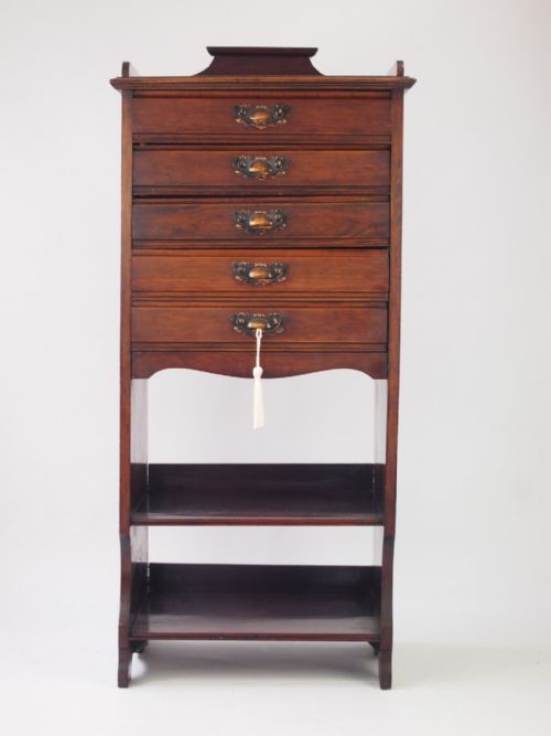 fig 1. Tall Edwardian Mahogany Music Cabinet