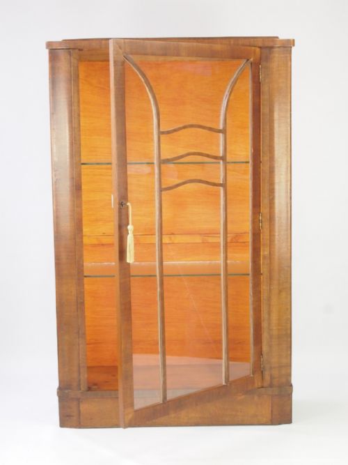 fig 1. Art Deco Walnut Display Cabinet Bookcase