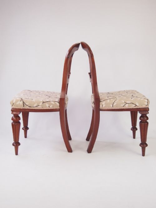 fig 1. Set 4 Victorian Mahogany Balloon Back Chairs