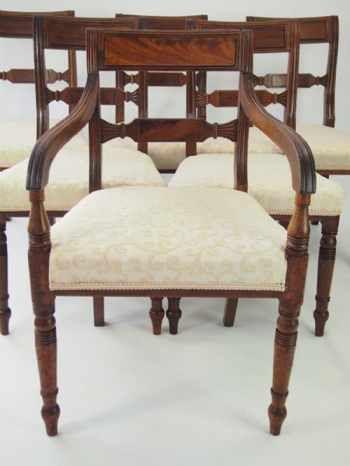 fig 1. Set 6 Antique Regency Mahogany Dining Chairs