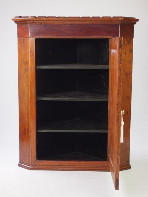 fig 1. Georgian Oak Corner Cupboard with Shell Inlay