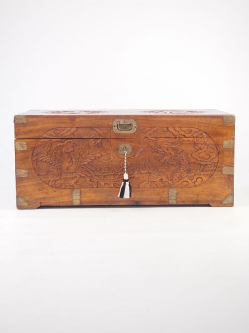 fig 1. Carved Chinese Camphor Wood Chest
