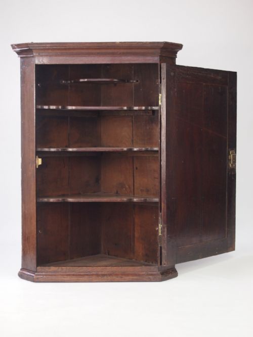 fig 1. Georgian Oak Corner Cupboard with Later Carving