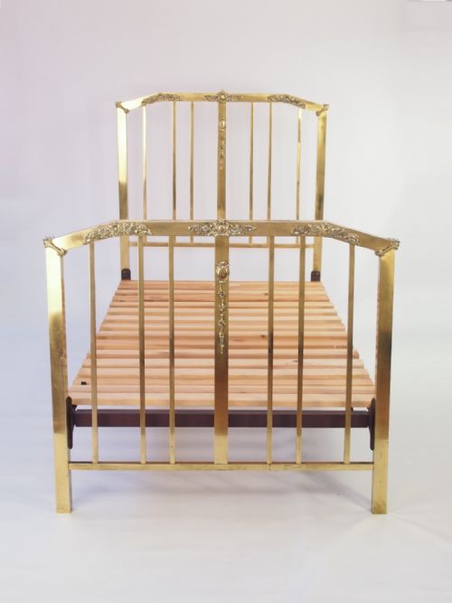 Pair of Antique Edwardian Single Brass Beds