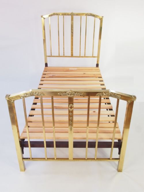 fig 1. Pair of Antique Edwardian Single Brass Beds