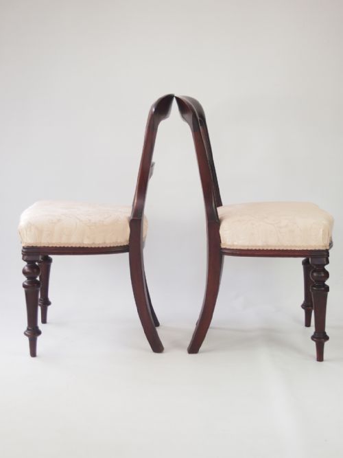 fig 1. Set 4 Victorian Mahogany Balloon Back Dining Chairs