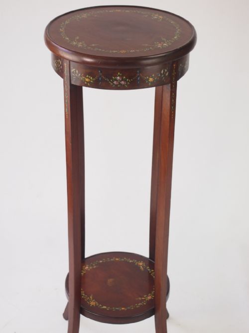 fig 1. Edwardian Floral Painted Plant Stand or Jardiniere