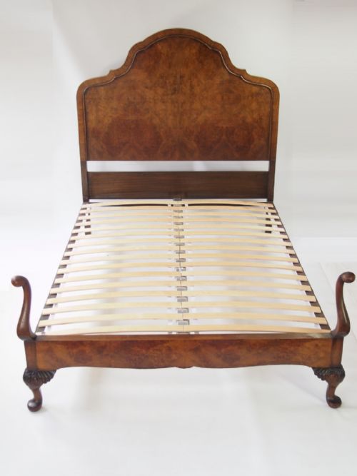 Burr Walnut Queen Anne Double Bed