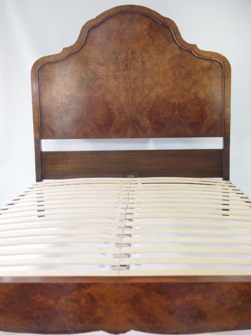 fig 1. Burr Walnut Queen Anne Double Bed