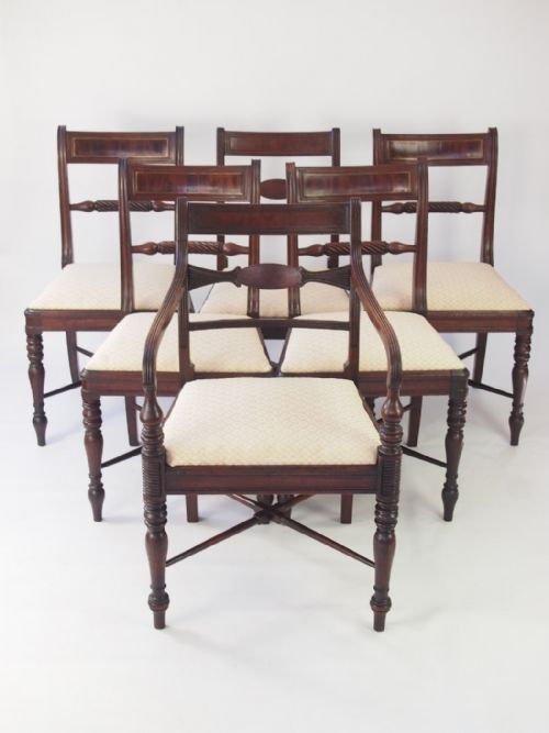 Harlequin Set of 6 Antique Regency Dining Chairs