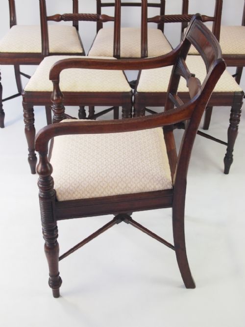 fig 2. Harlequin Set of 6 Antique Regency Dining Chairs