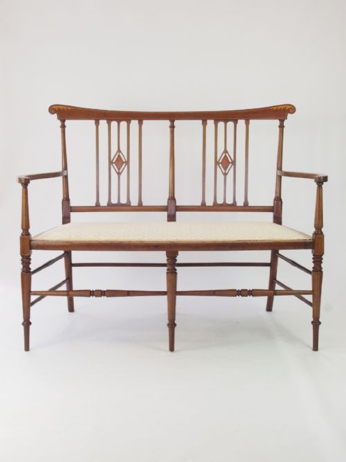 Edwardian Inlaid Mahogany Settee or Sofa