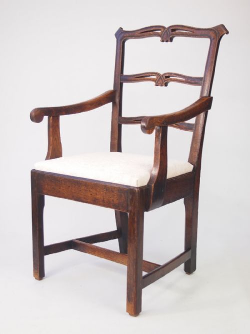 Antique Georgian Oak Ladder Back Chair