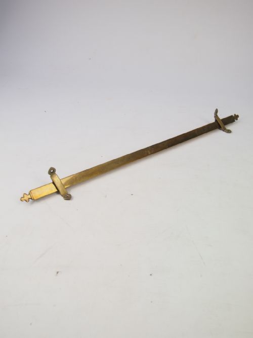 fig 1. Set of 11 Antique Brass Stair Rods & Clips